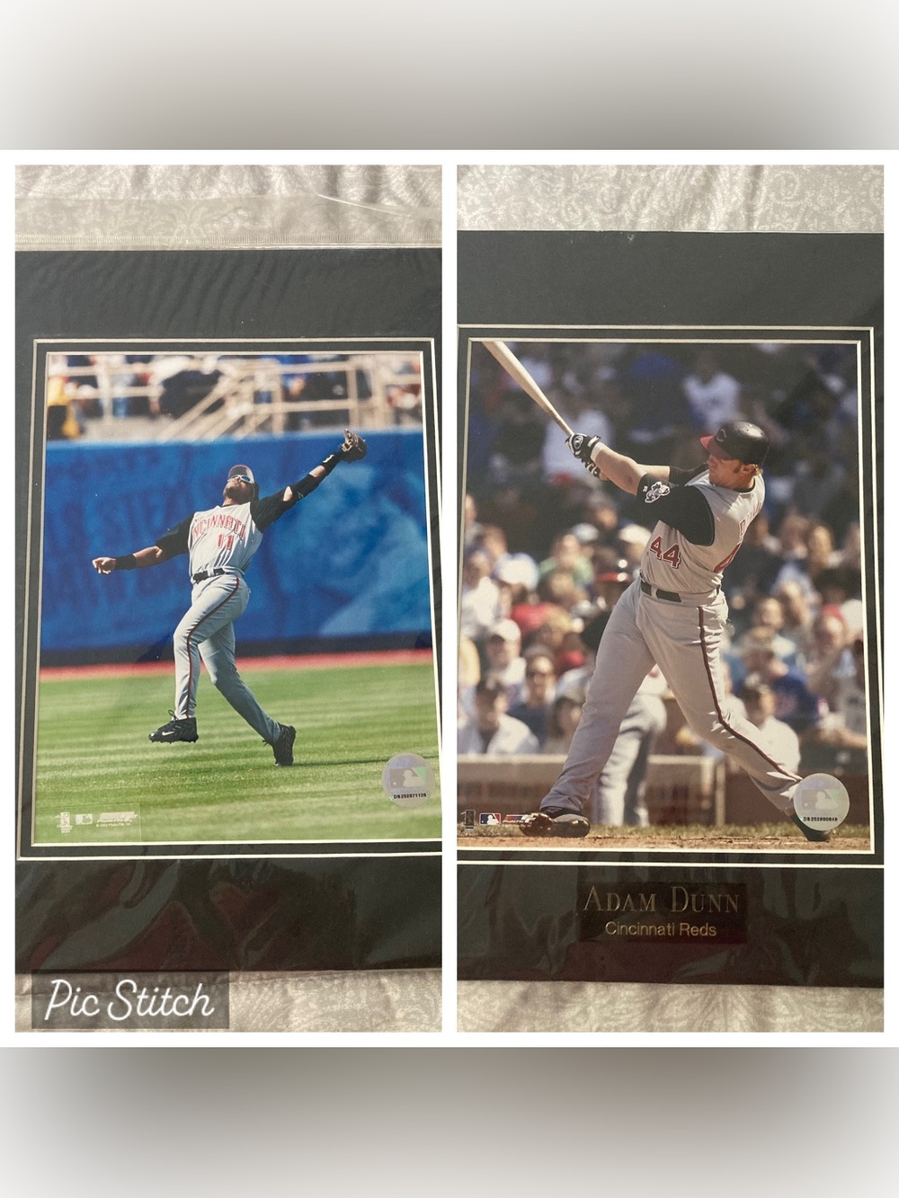 New In Plastic MLB Cincinnati Reds Barry Larkin & Adam Dunn Photographs